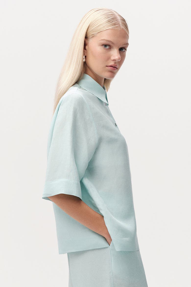 Calve Half Sleeve Shirt, Alternate, color, BLUE