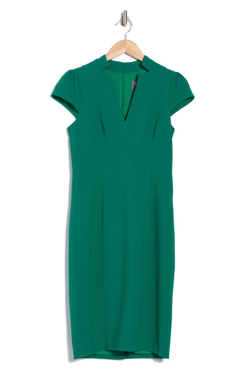 Vince Camuto Signature Stretch Crepe Sheath Dress, Alternate, color, Green