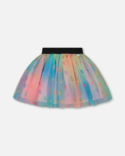 Deux Par Deux Girl's Printed Mesh Skirt Multicolored Gummies In Multicolored Gummies