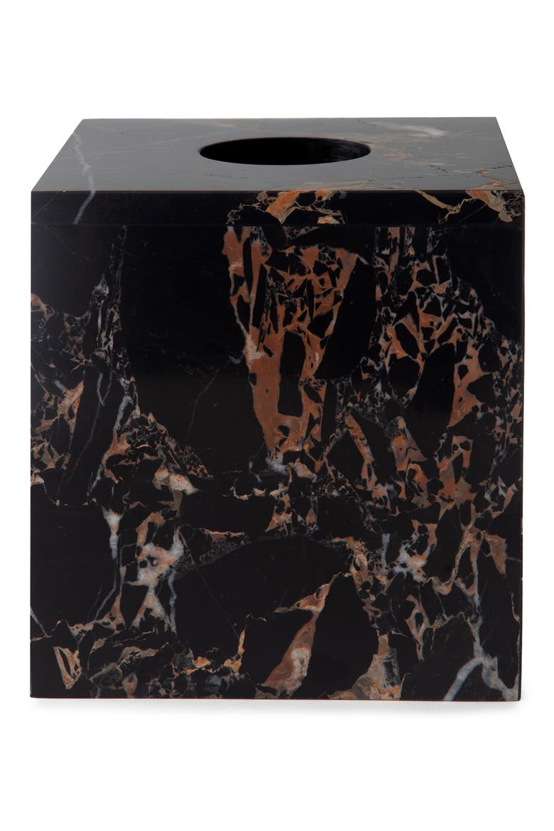 Athenas Tissue Box Holder, Alternate, color, BLACK/ GOLD