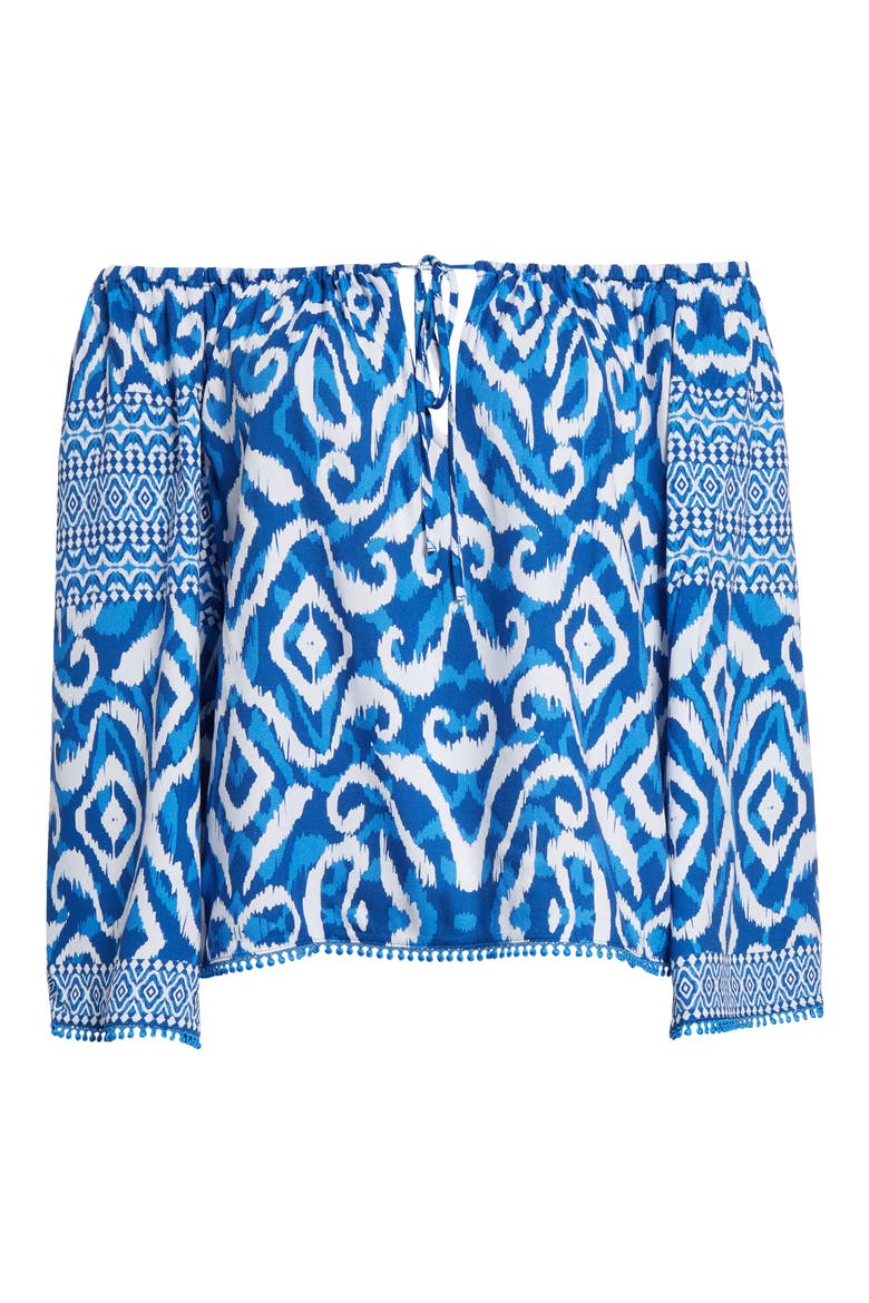 Devina Off the Shoulder Top, Main, color, ARTISAN IKAT FRENCH BLUE