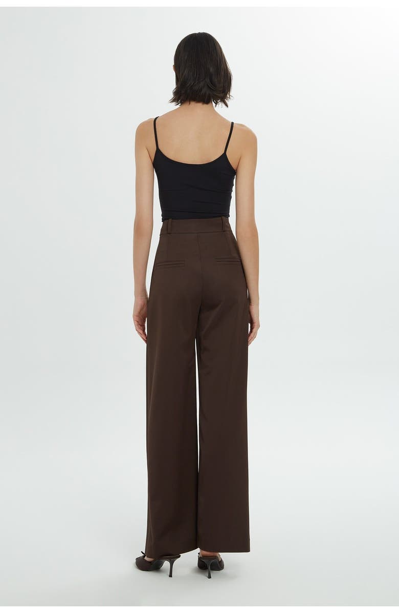 Gizia Womens Asymmetrical Closed Cuff Brown Tailored Pants, Alternate, color, Brown
