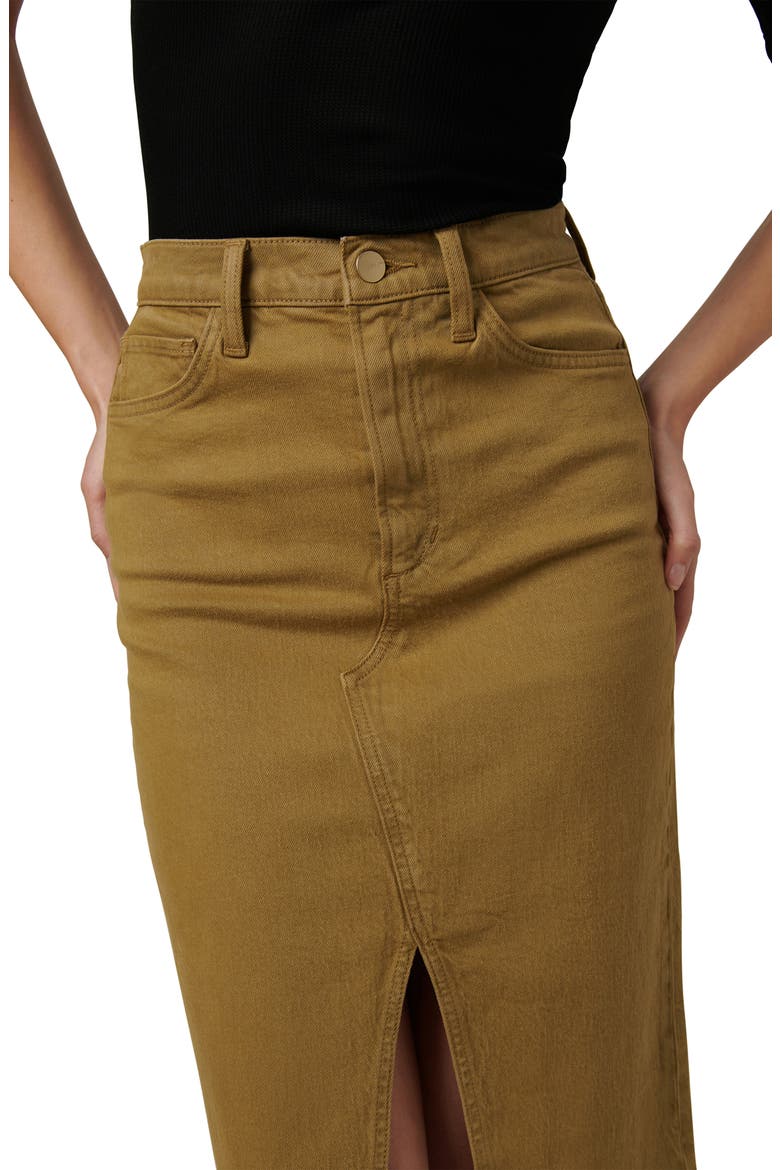The Joplin Raw Hem Midi Denim Skirt, Alternate, color, GOTHIC OLIVE