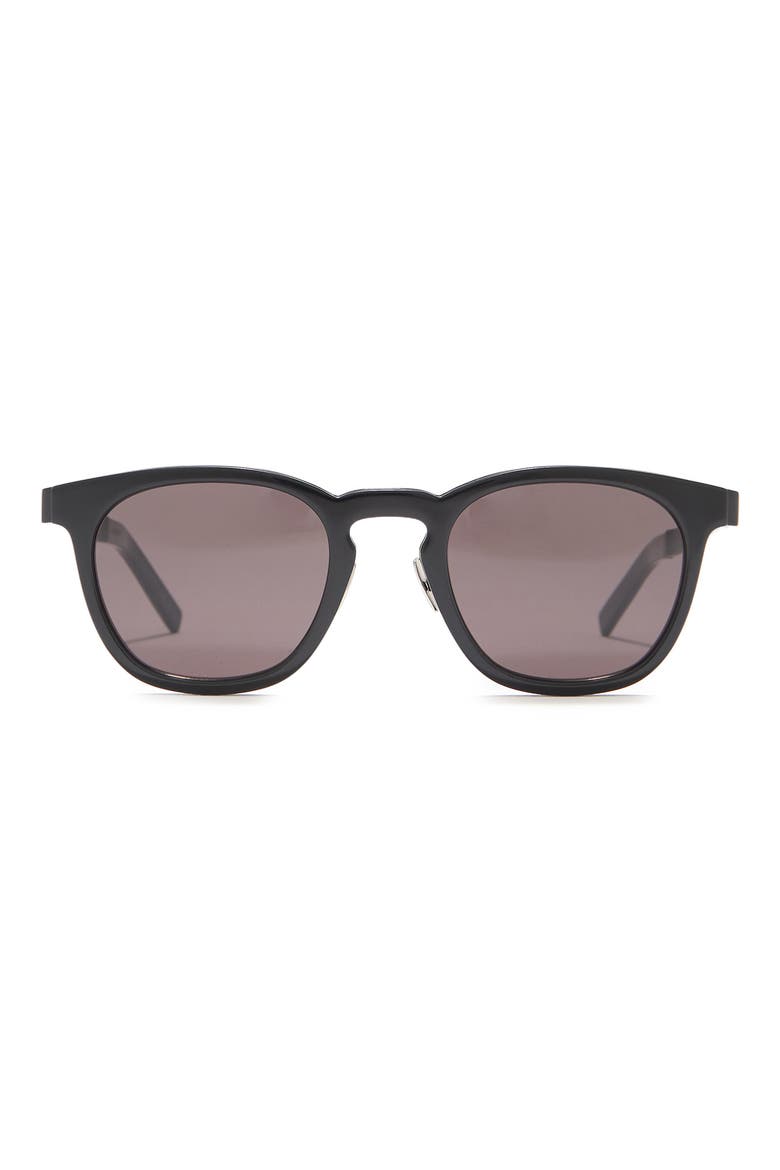 49mm Square Sunglasses, Main, color, SHINY BLK SEMIMATTE BLACK
