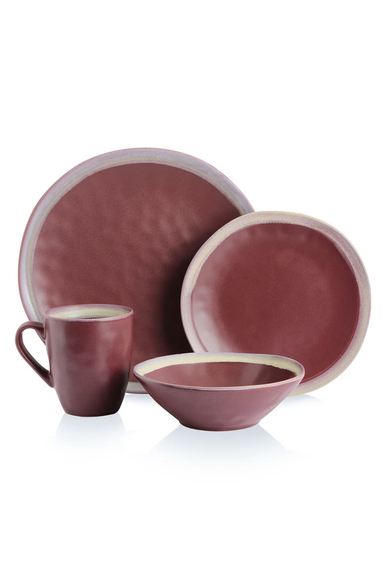 Serafina Stoneware 32-Piece Dinnerware Set, Alternate, color, Wine