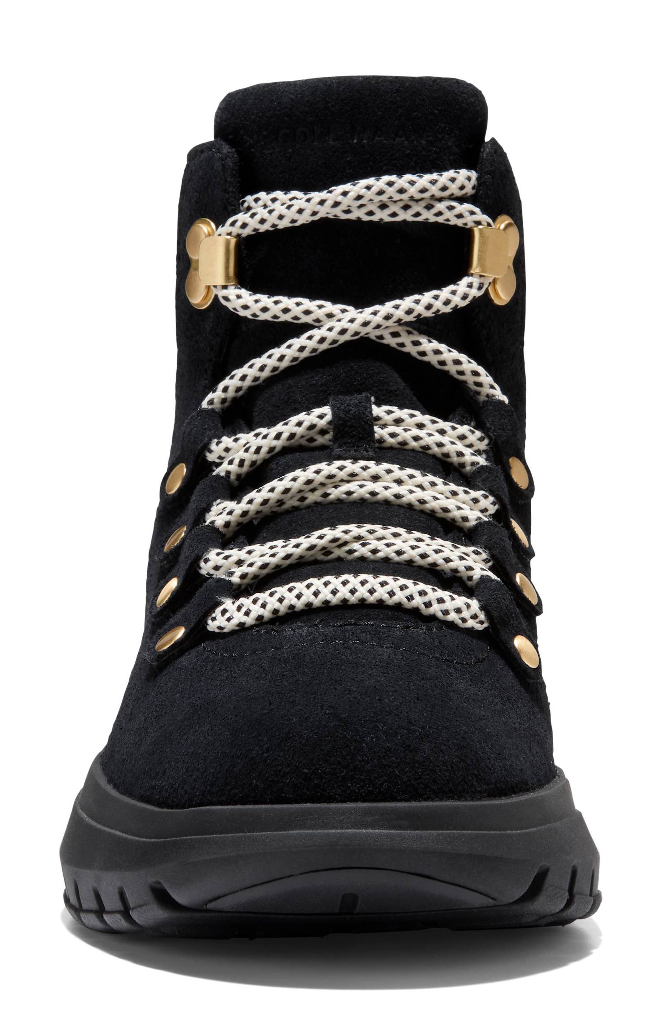 Cole Haan Grand Raelyn Waterproof Hiking Boot, Alternate, color, Black Suede/ Black