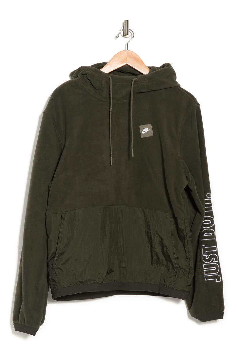 Sportswear Just Do It Embroidered Polar Fleece Pullover Hoodie, Alternate, color, SEQUOI/MDOLIV