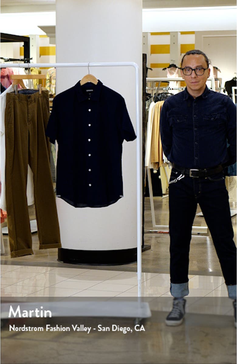 Riviera Slim Fit Short Sleeve Button-Up Shirt, sales video thumbnail