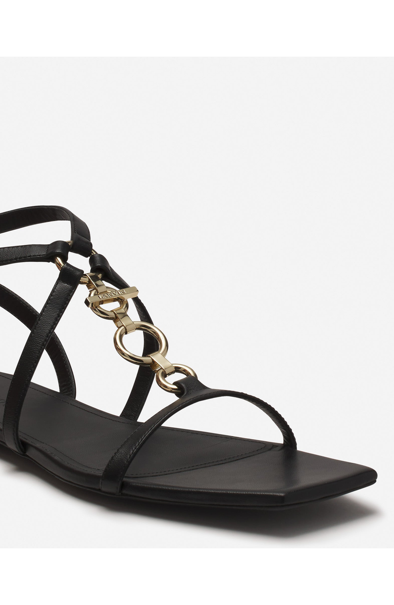 Lanvin Mesure Flat Leather Sandals, Alternate, color,