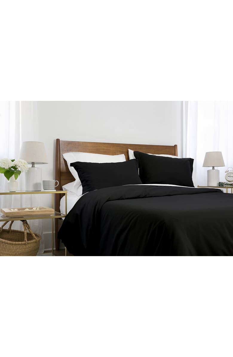 SOUTHSHORE FINE LINENS Luxury Essentials Duvet Cover Set, Alternate, color, Black