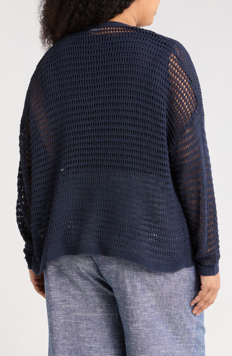 MAX STUDIO Open Stitch Cardigan, Alternate, color, Navy