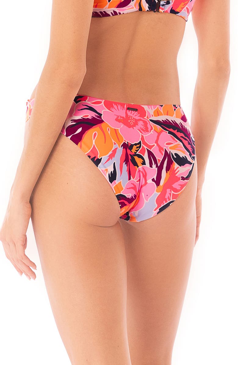 Maaji Coral Leafy Sublimity Reversible Bikini Bottoms, Alternate, color, Pink Overflow