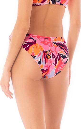 Coral Leafy Sublimity Reversible Bikini Bottoms