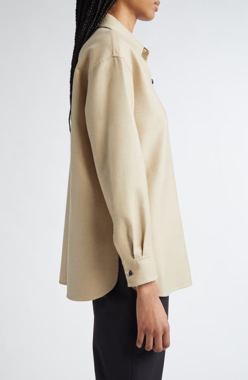 Lafayette 148 New York Double Face Wool & Silk Reversible Button-up Shirt