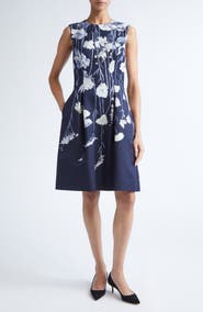 Lela Rose Betsy Floral Faille Fit & Flare Dress