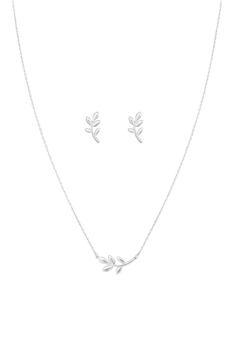 Sterling Silver 18k Gold Plated Olivia Necklace & Earring Set Trendy Gift, Main, color, Silver
