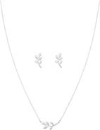 Bearfruit Jewelry Sterling Silver 18k Gold Plated Olivia Necklace & Earring Set Trendy Gift