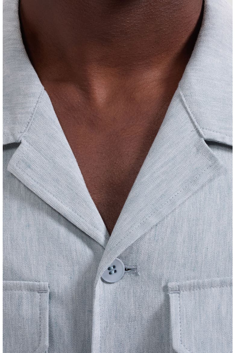 Aerolinen Linen Blend Shirt Jacket, Alternate, color, SHARK
