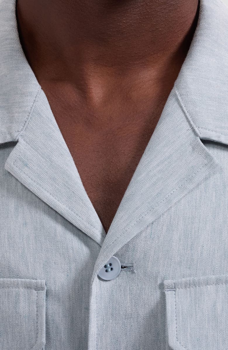 Bugatchi Aerolinen Linen Blend Shirt Jacket, Alternate, color, Shark