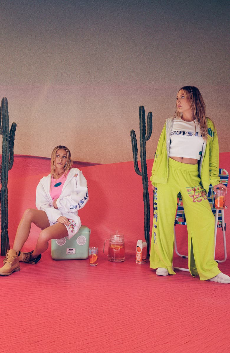 BOYS LIE Gotta Jet All Yours Crop Graphic T-Shirt, Alternate, color, White