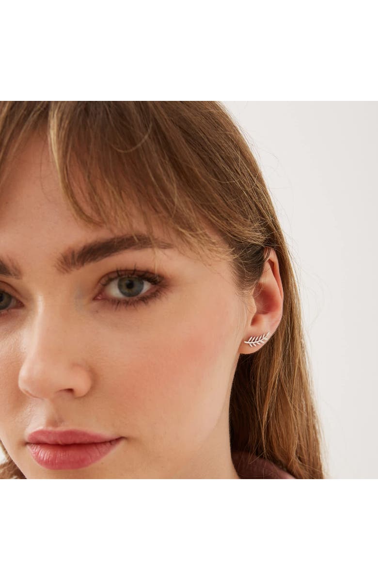 Spero London Wheat Earrings Ear Of Wheat Sterling Silver Stud Earring, Alternate, color, Silver