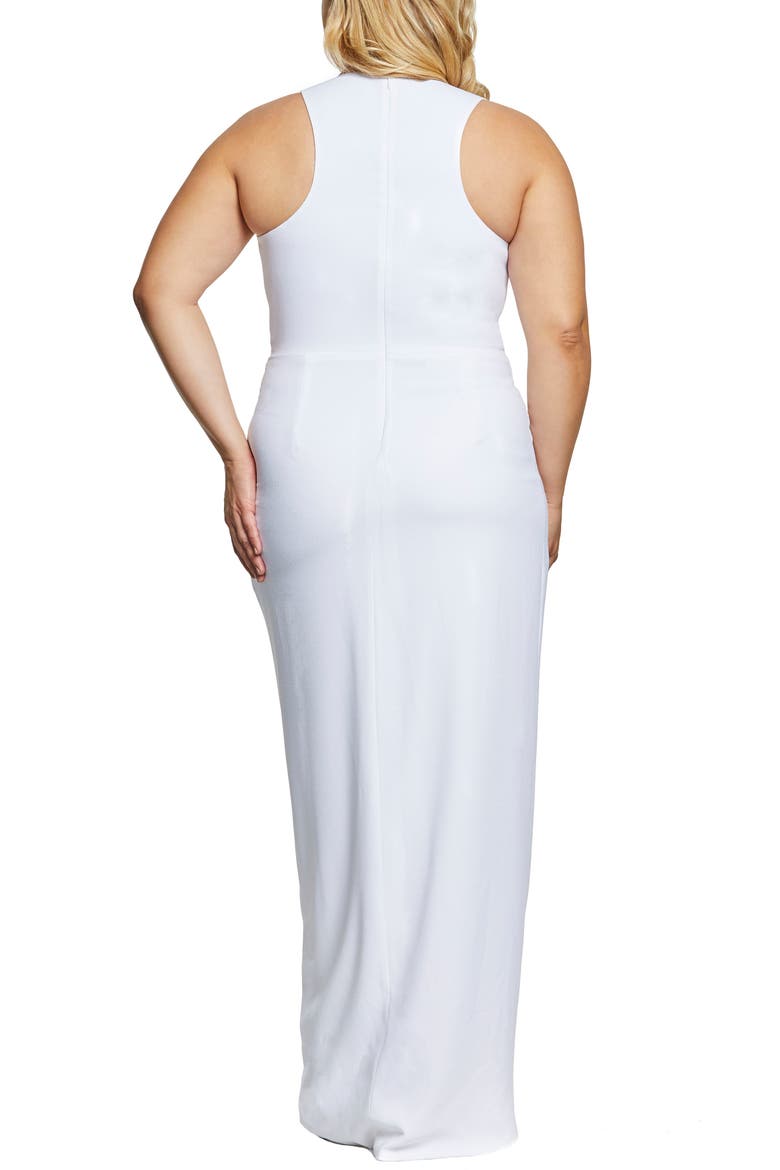 Ariel Racerback Faux Wrap Evening Dress, Alternate, color, OFF WHITE