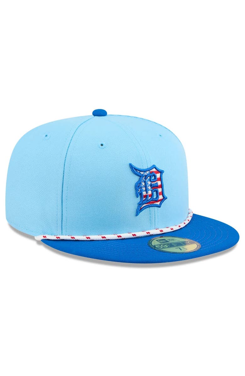 New Era Men's New Era Light Blue/Blue Detroit Tigers 2025 Fourth of July 59FIFTY Fitted Hat, Alternate, color,