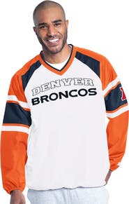 STARTER Men's Starter White Denver Broncos Infield Play Raglan Pullover Jacket