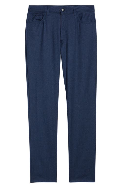Canali Regular Fit Wool Flannel Pants In Blue