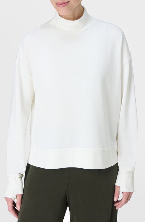 After Class Cotton Turtleneck Crop Sweatshirt