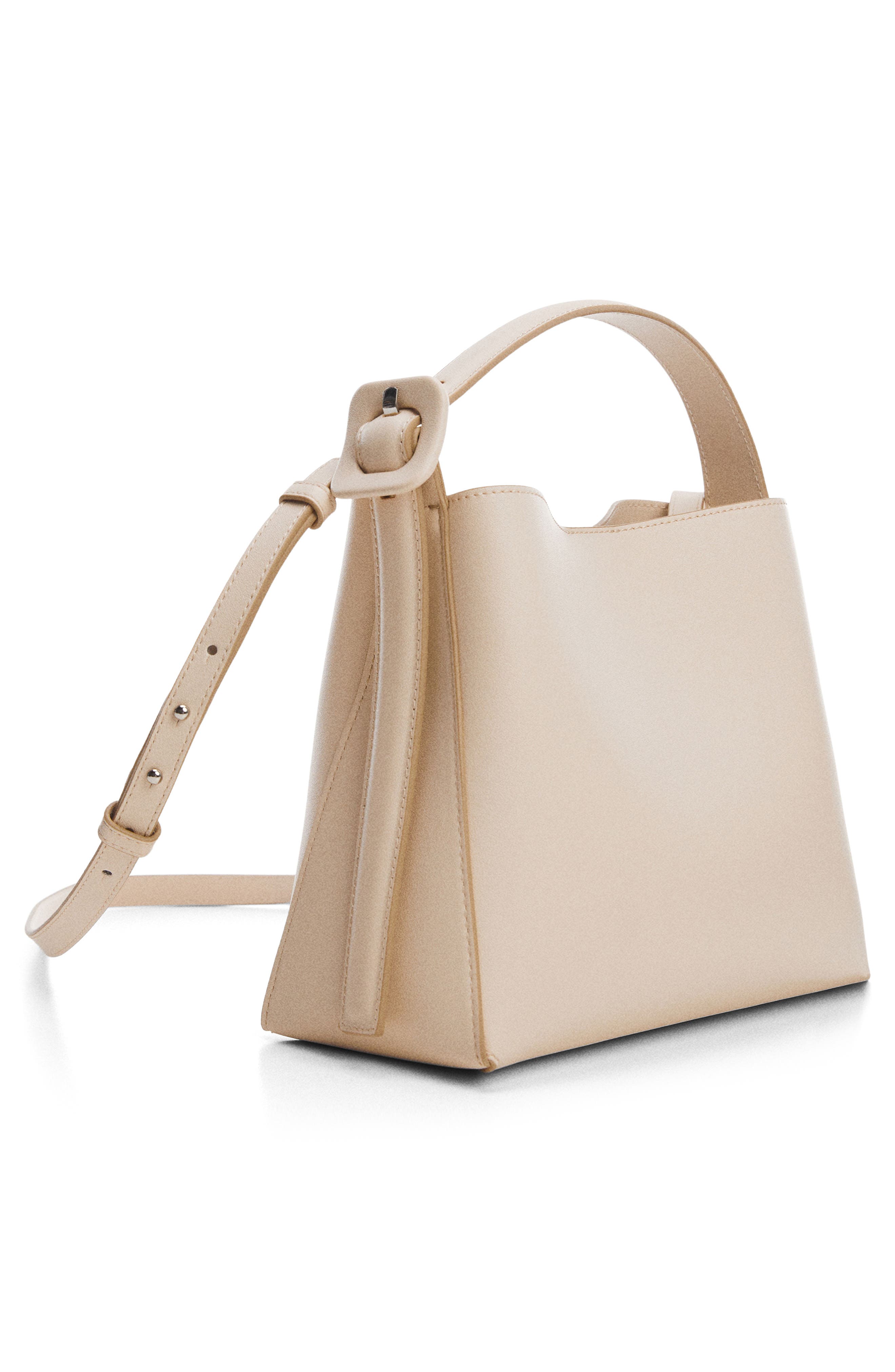 MANGO Faux Leather Shopper, Alternate, color, 
