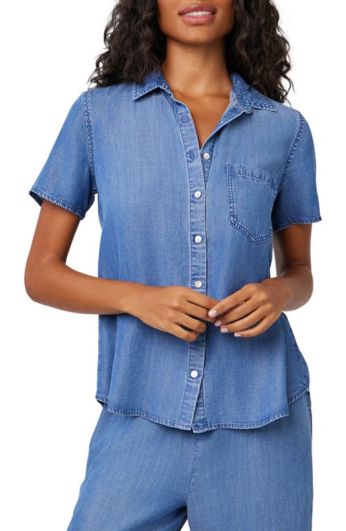 Bella Dahl Short Sleeve Denim Shirt In Moonlit Haze Wash