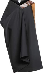 Bottega Veneta Belted Wool Grain de Poudre Long Skirt