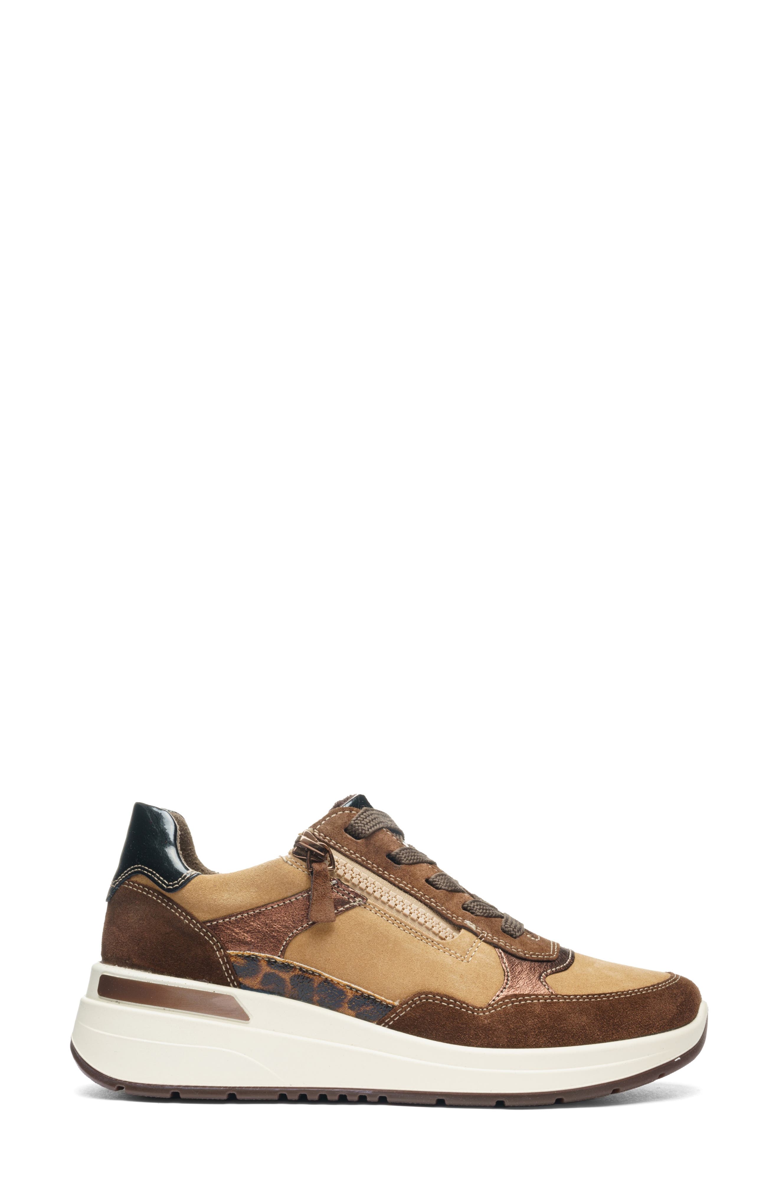Gardenia Wedge Sneaker, Alternate, color, BROWN