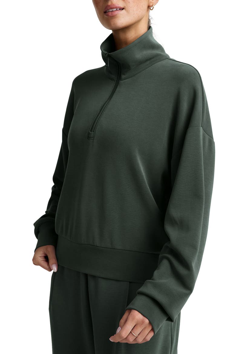 Sandwash Half Zip Pullover, Alternate, color, SLATE GREEN
