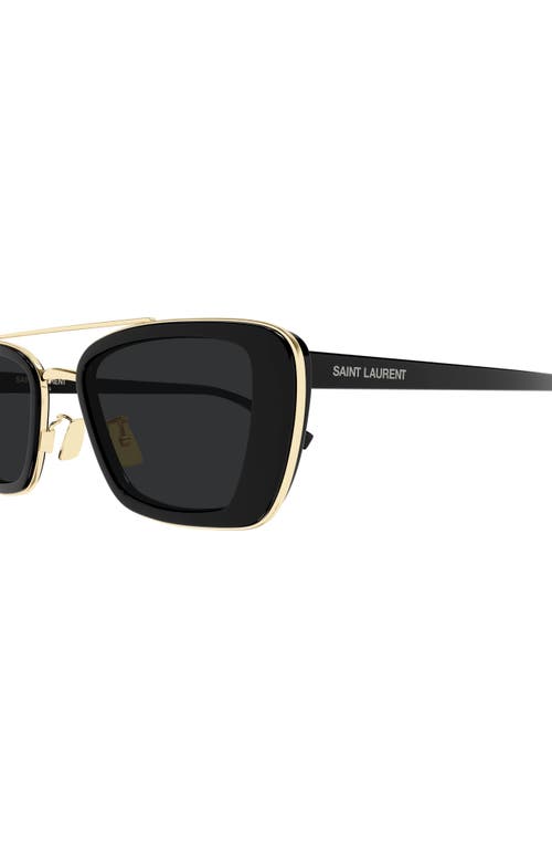 Saint Laurent 50mm Rectangular Sunglasses In Black