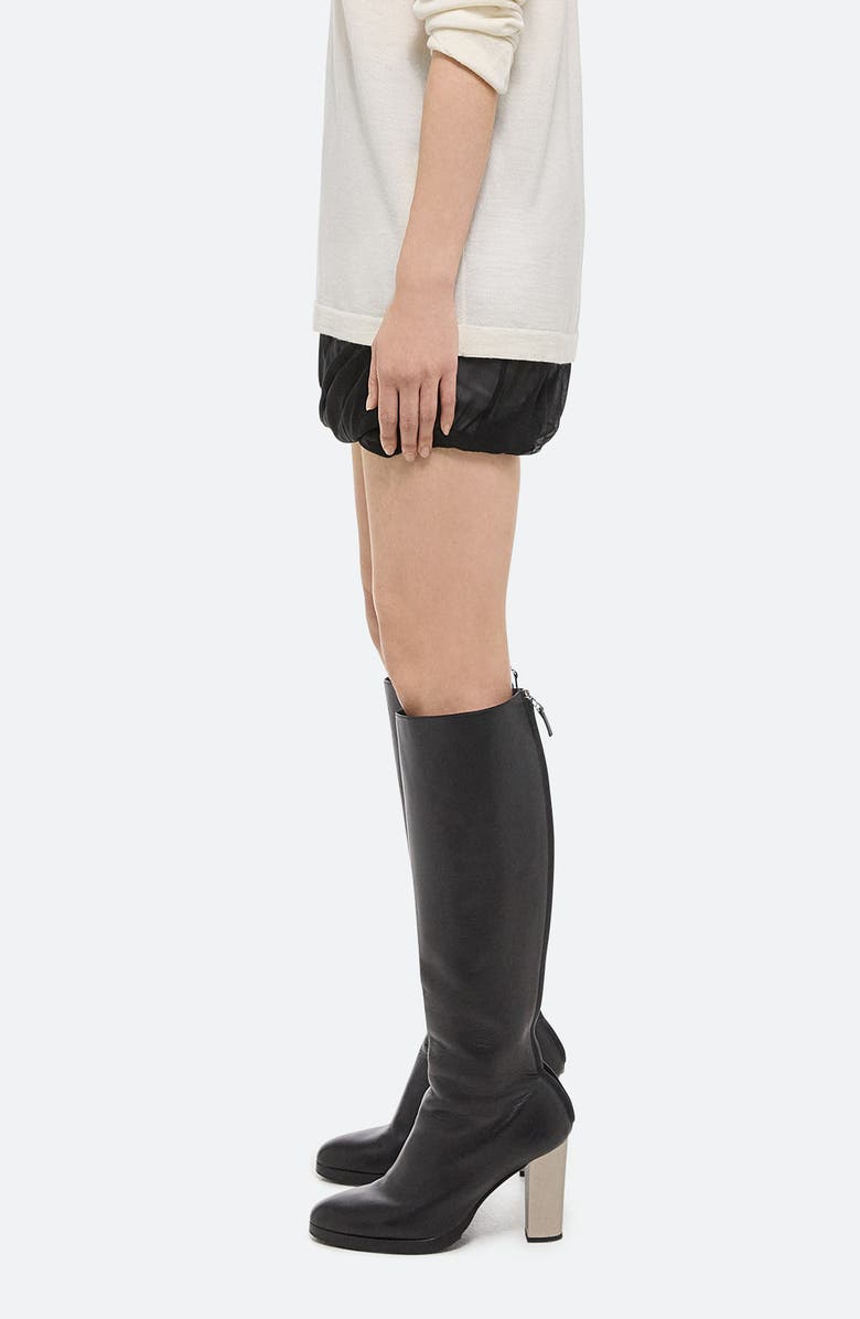 Helmut Lang Bubble Silk Miniskirt, Alternate, color, Black