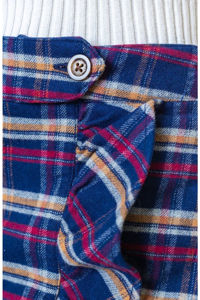 Women's Organic Flannel Ruffle Skirt, Alternate, color, Navy Autumn Plaid
