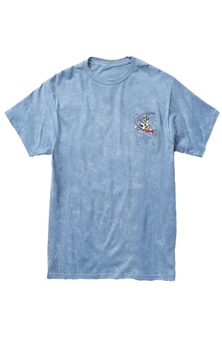 Baja Llama WHITE LOBSTER - ACID WASH PRIMO GRAPHIC TEE, Main, color, Blue