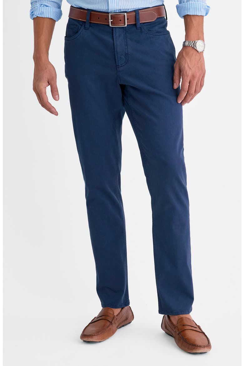 Sateen Five Pocket Pants, Main, color, BLUE BLAZER