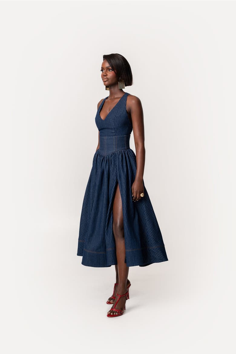 Noemi Midi Dress, Main, color, Denim