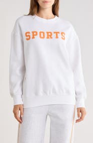 90 DEGREE BY REFLEX Varsity Vault Fleece Graphic Sweatshirt