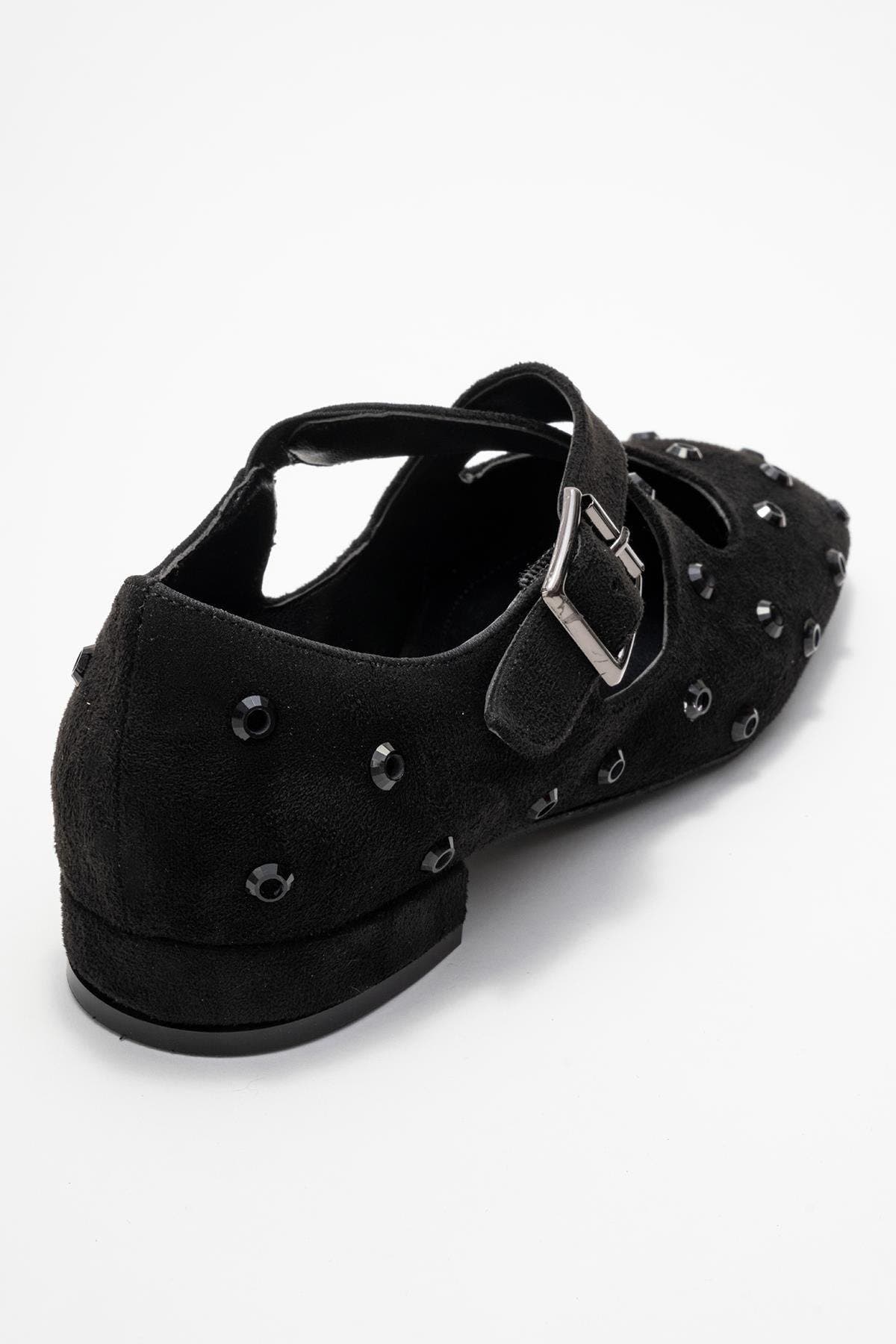 Prologue Shoes Addison Cross Strap Mary Jane Shoes, Alternate, color, Black Suede Faux Leather