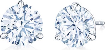 Round Diamond & Platinum Stud Earrings