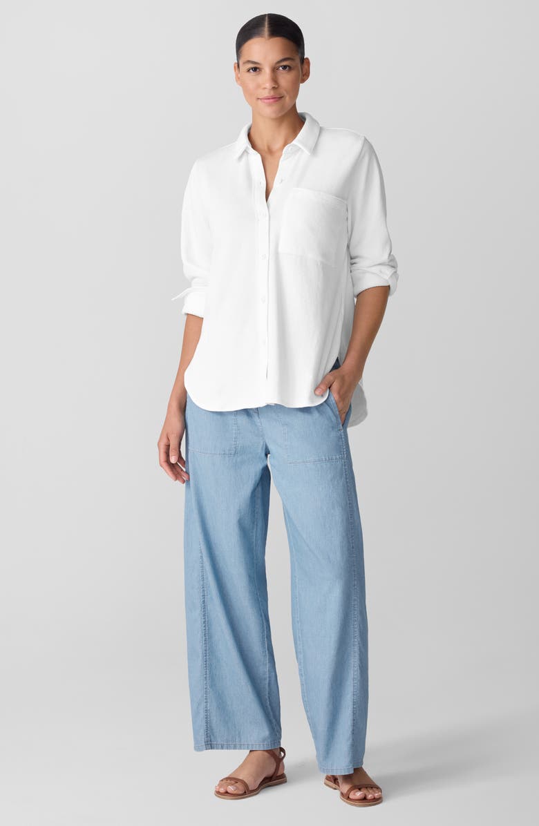Eileen Fisher Classic Collar Organic Cotton Shirt, Alternate, color, 