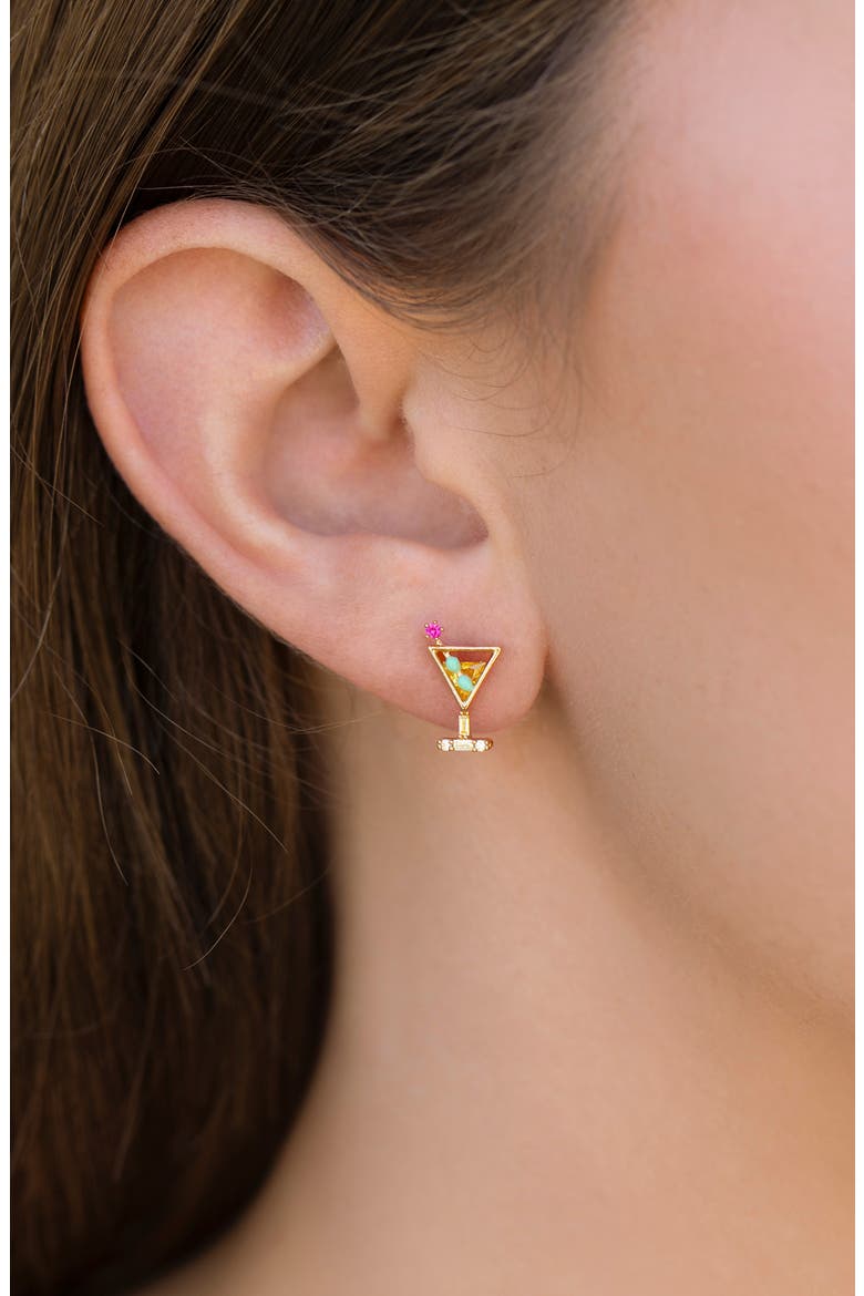 Dirty Martini Stud Earrings, Alternate, color, GOLD