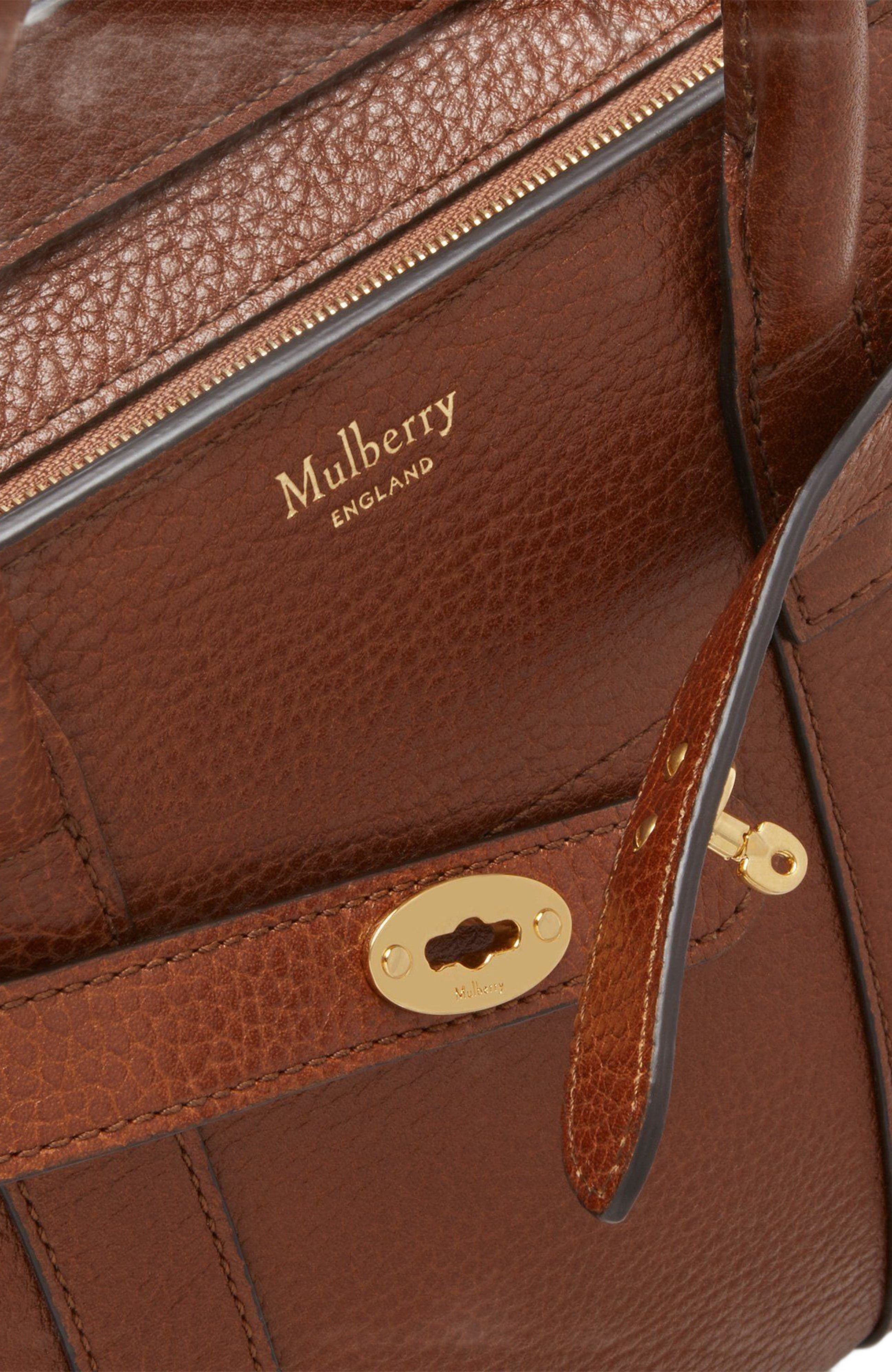 Mulberry Mini Zipped Bayswater Leather Satchel, Alternate, color, 