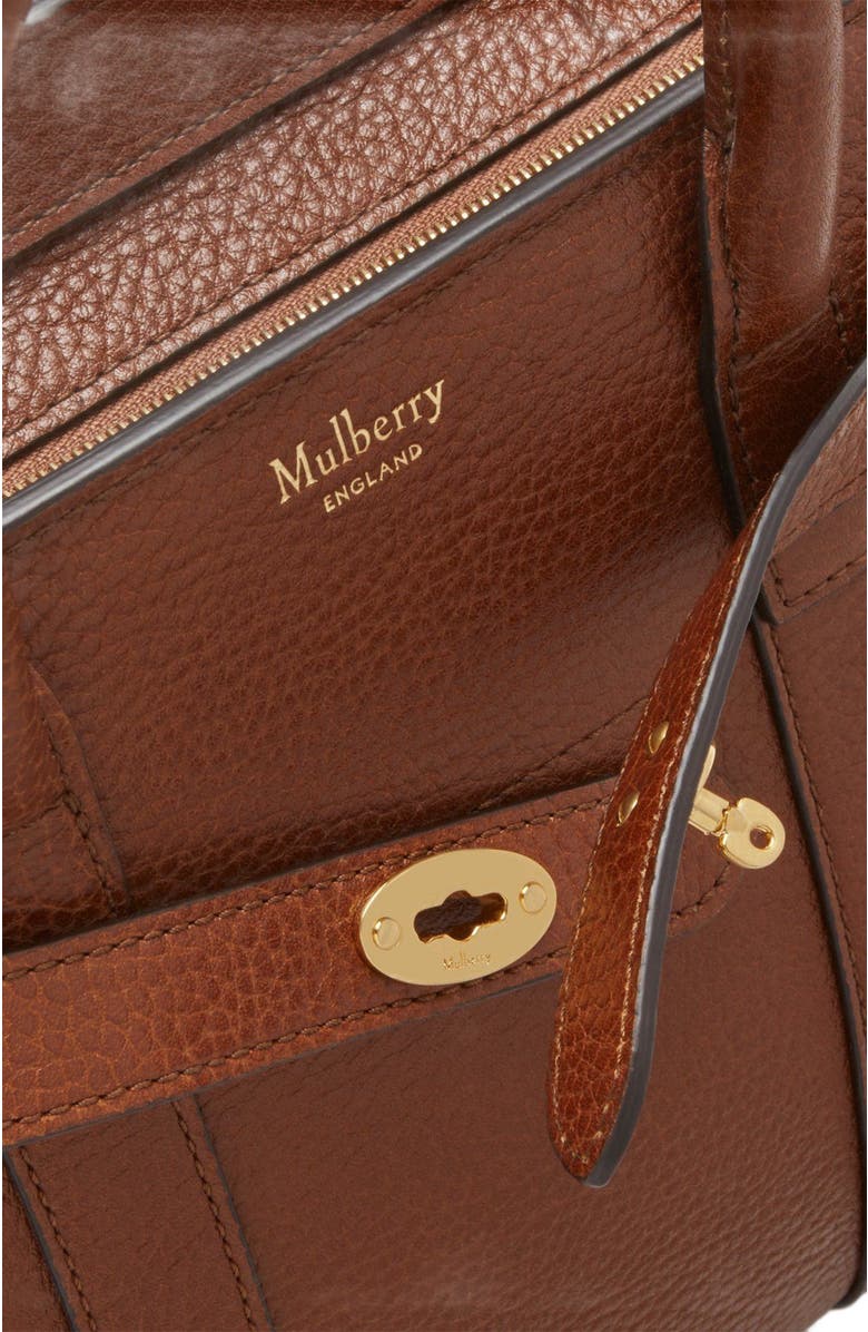 Mulberry Mini Zipped Bayswater Leather Satchel, Alternate, color, Oak