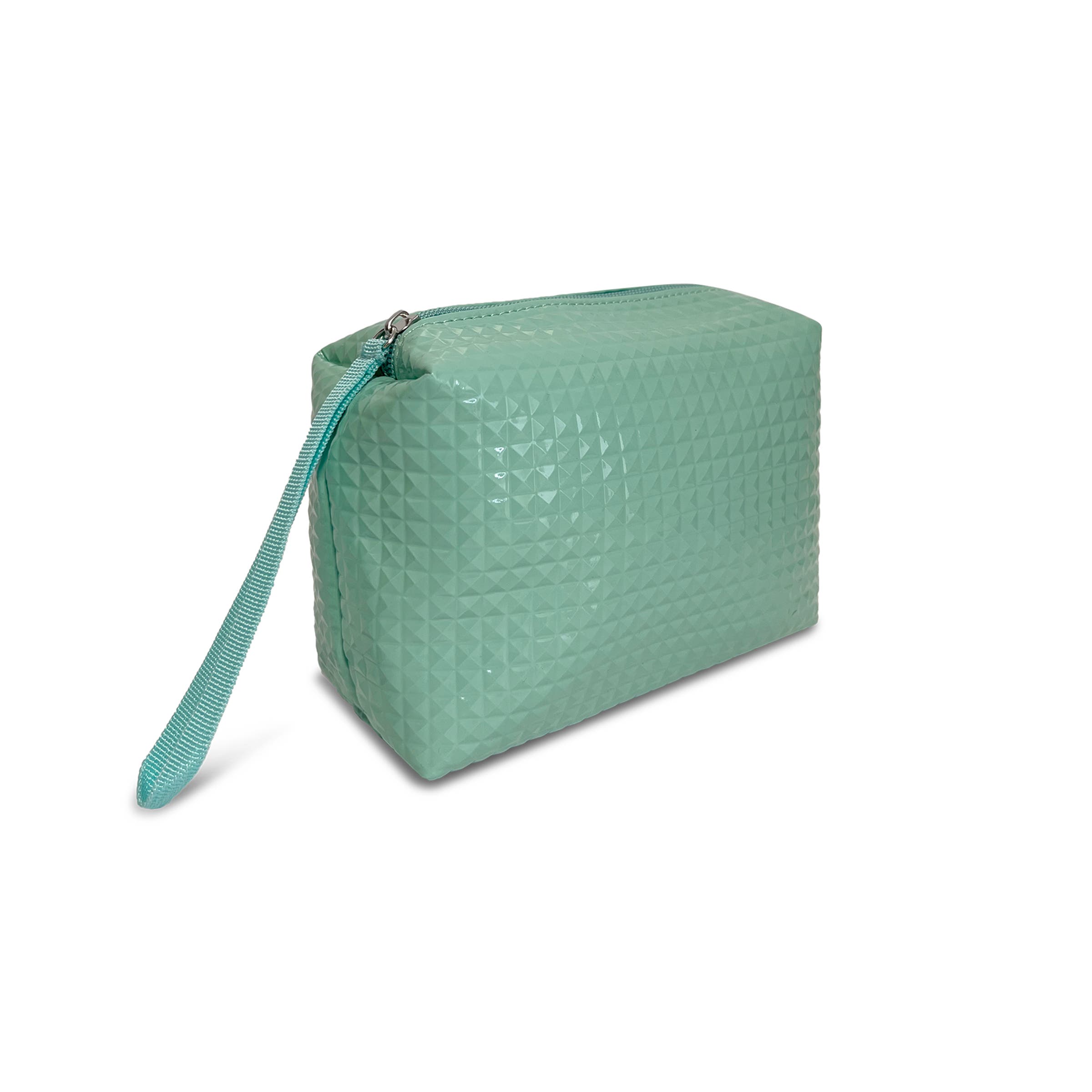 Youzey The Maren Cosmetic Bag Textured Cosmetic Bag with Wristlet, Alternate, color, Mint Green
