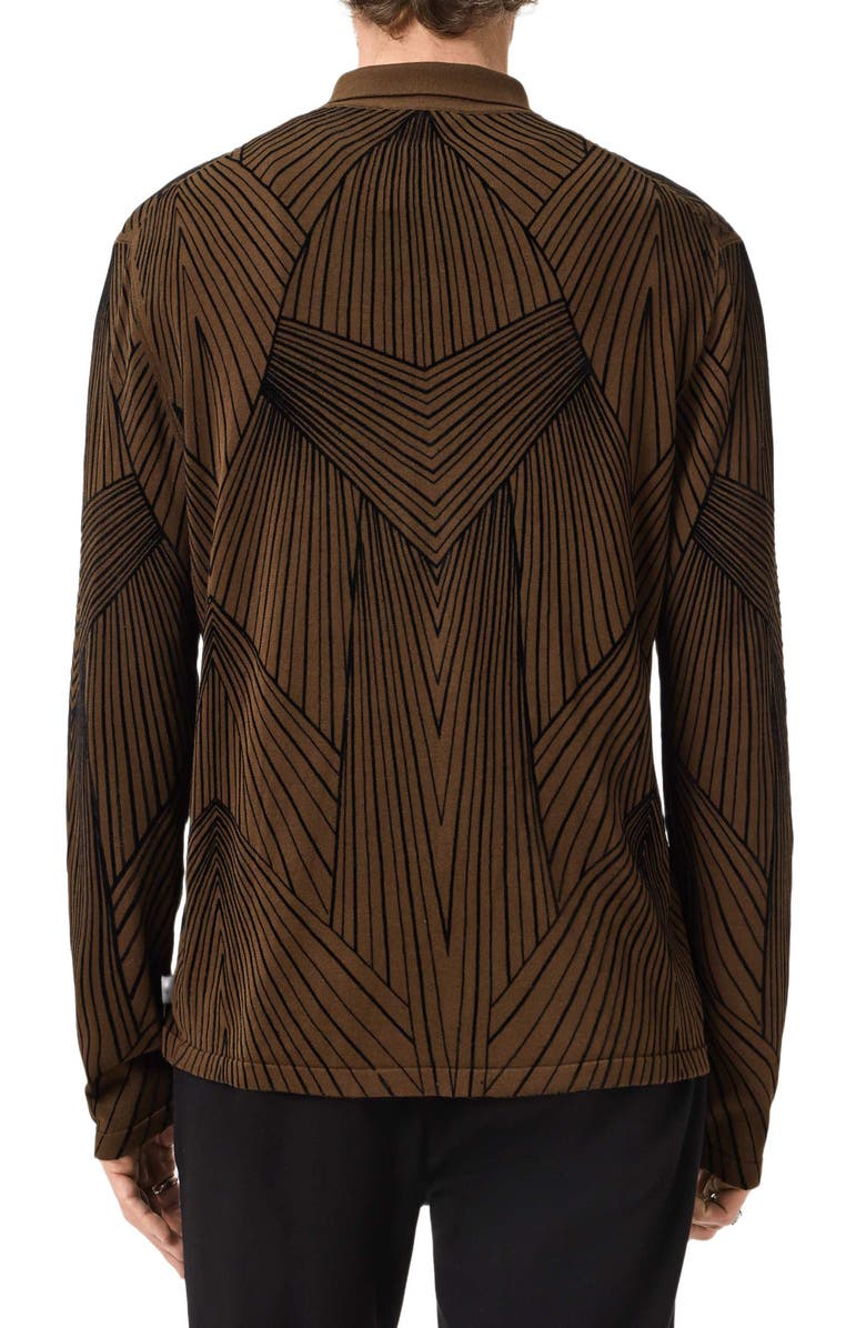 John Varvatos Dorian Knit Button-Up Shirt, Alternate, color, Dark Brown